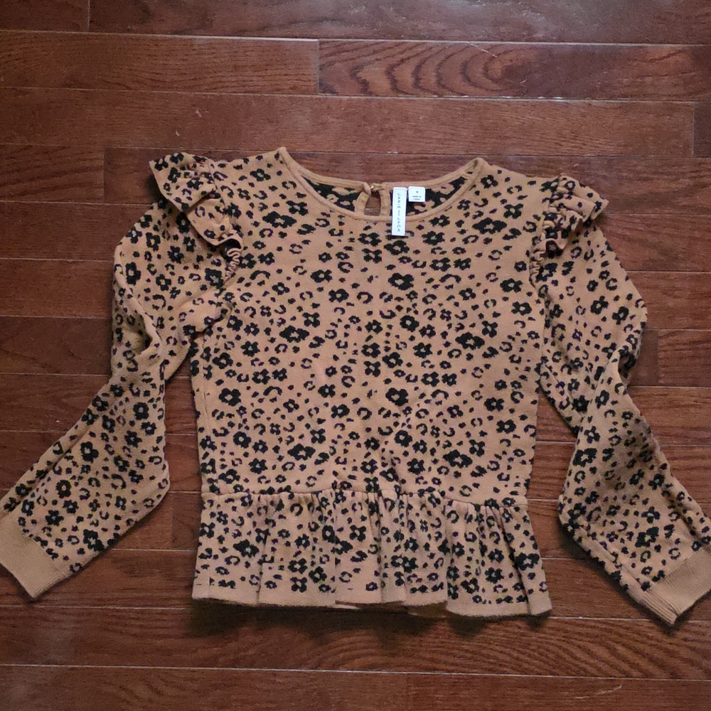 Janie and Jack Brown Leopard Print Top